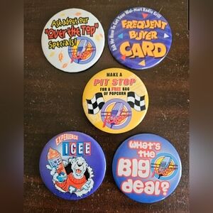 Vintage Lot Of 5 Walmart Employee Flair Pins. Radio Grill.